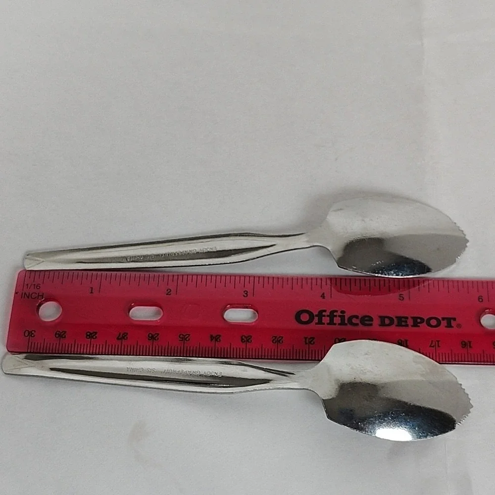 Enjoy Grapefruit Serrated Stainless Steel Spoons Lot Of 2 Made In China